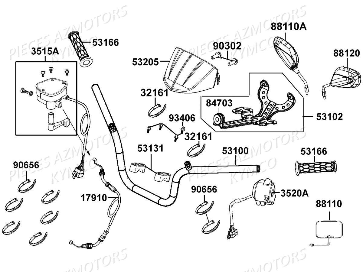 GUIDON RETROVISEURS pour MXU500T GREENLINE