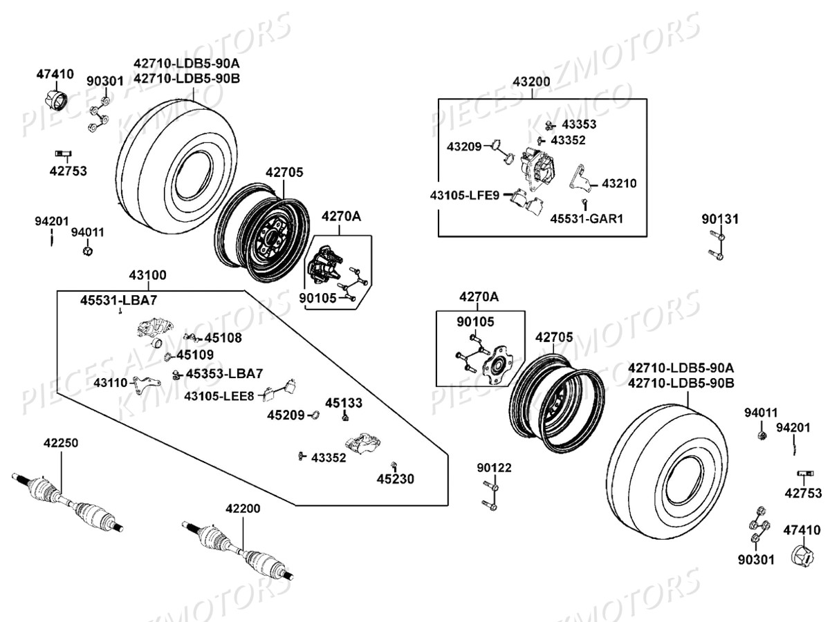 PNEU ARRIERE MAXXIS M916 25/10-12 (45J) KYMCO pour ROUE-ARRIERE de MXU500T GREENLINE