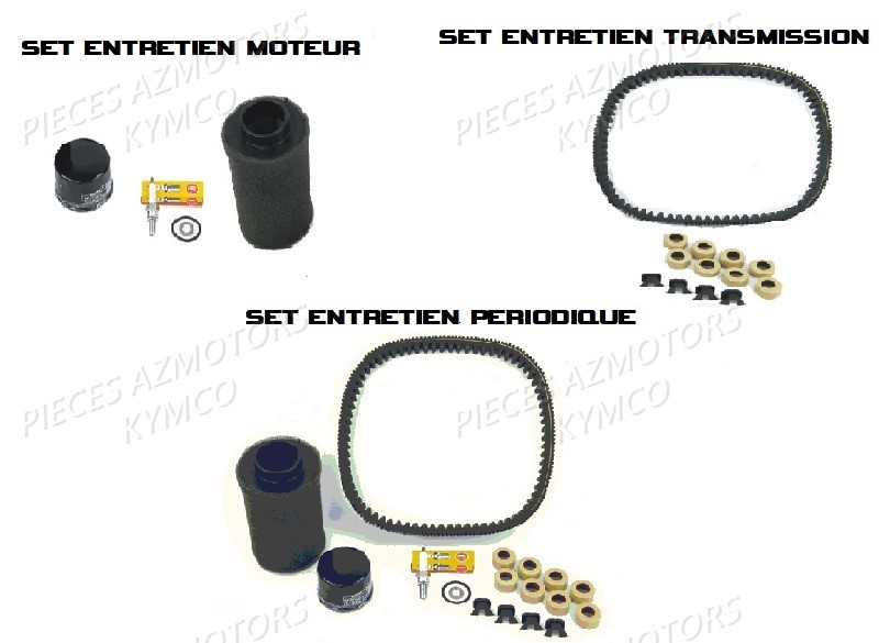 1 Set Entretien KYMCO Pièces MXU 500 IRS/CARBU 4T EURO2 (LAA0CD/CF/CG)