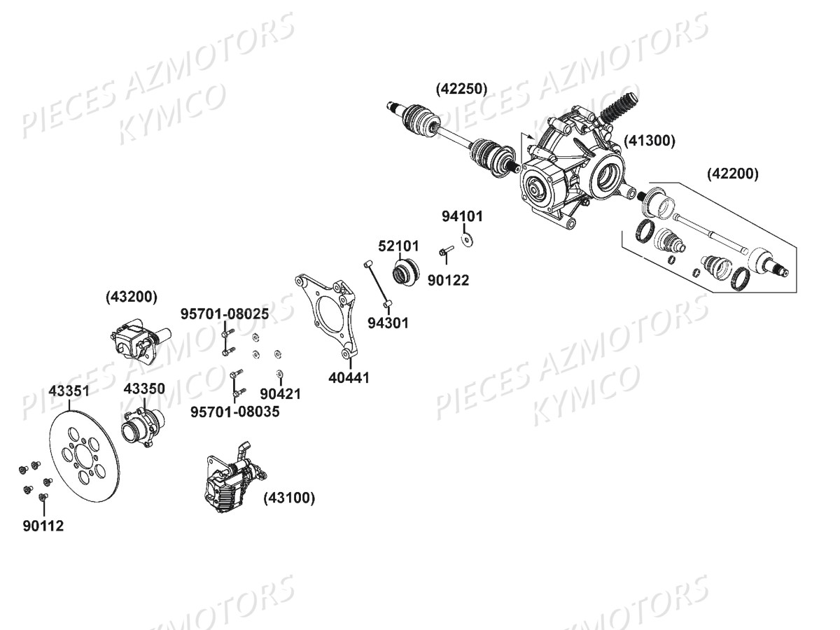 DISQUE_DE_FREIN_ARRIERE KYMCO Pièces MXU 500 IRS/CARBU 4T EURO2 (LAA0CD/CF/CG)