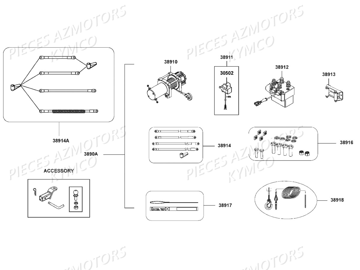 Equipement Accessoires KYMCO Pièces MXU 500 IRS/CARBU 4T EURO2 (LAA0CD/CF/CG)