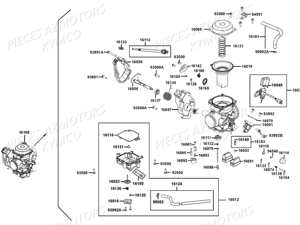 CARBURATION KYMCO Pièces MXU 500 IRS CARBU GREENLINE 4T EURO II