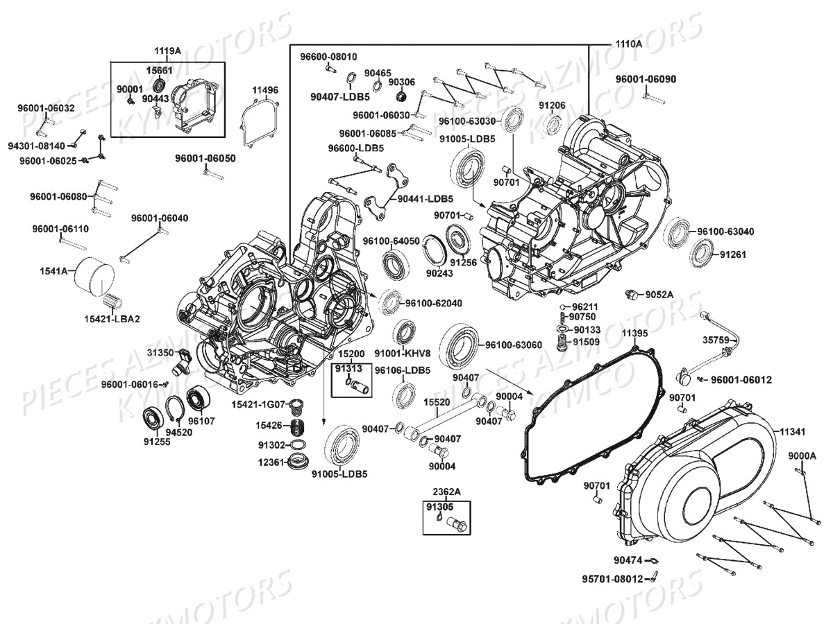 CARTERS-MOTEUR pour MXU500 IRS GREENLINE