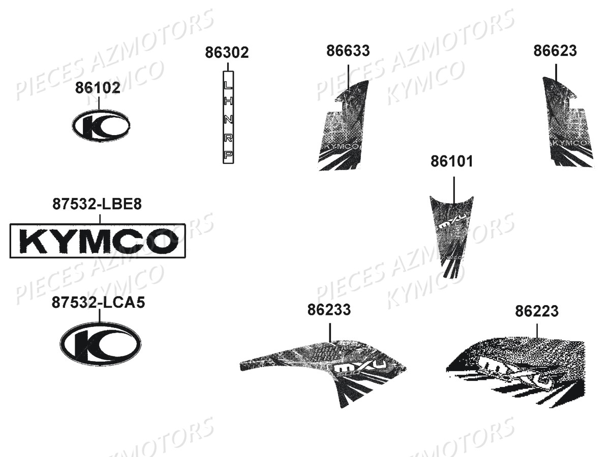 Decors KYMCO Pièces MXU 500 IRS GREEN LINE 4T EURO2 (LAA0CJ)