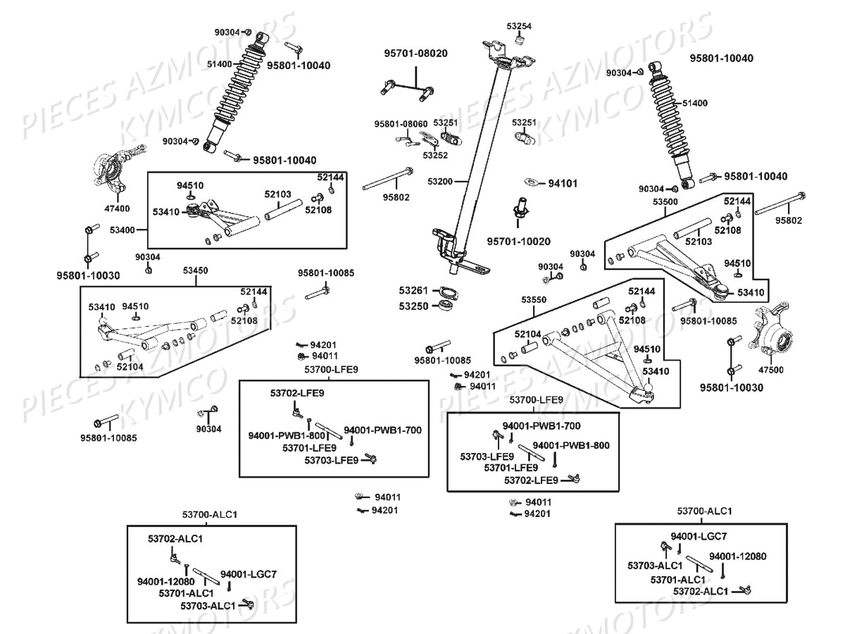 SUSPENSION-AVANT-COLONNE-DE-DIRECTION pour MXU500 IRS GREENLINE