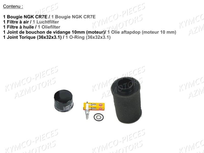1_SET ENTRETIEN MOTEUR KYMCO Pièces Quad Kymco MXU 550 EX IRS 4X4 INJECTION 4T EURO II