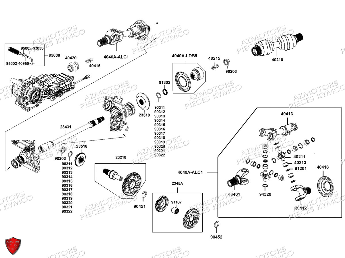 Arbre De Pont KYMCO Pièces MXU 550I EX IRS 4T EURO2 (LEA0BE)