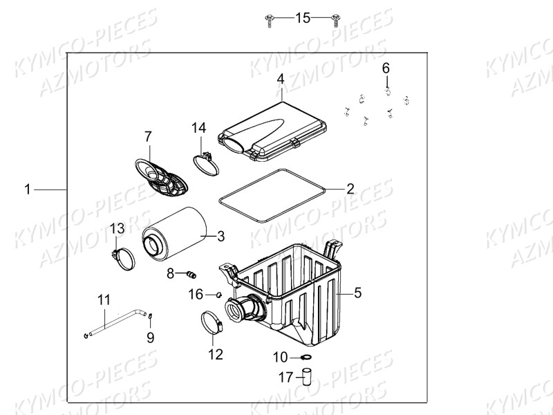 BOITE A AIR KYMCO Pièces Quad Kymco MXU 550 EX IRS 4X4 INJECTION 4T EURO II