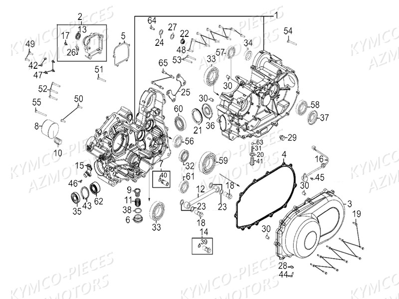 CARTER MOTEUR KYMCO Pièces Quad Kymco MXU 550 EX IRS 4X4 INJECTION 4T EURO II