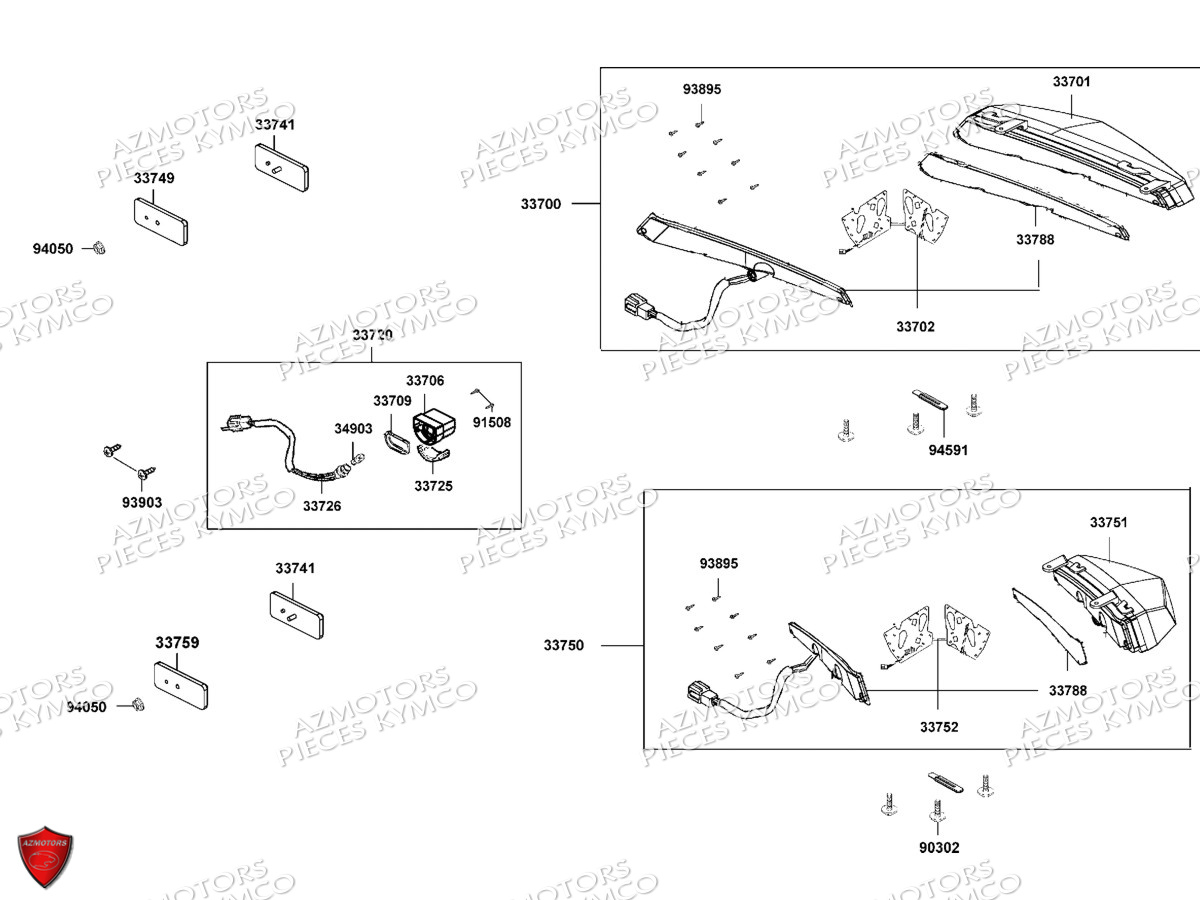 Feux Arriere KYMCO Pièces MXU 550I EX IRS 4T EURO2 (LEA0BE)
