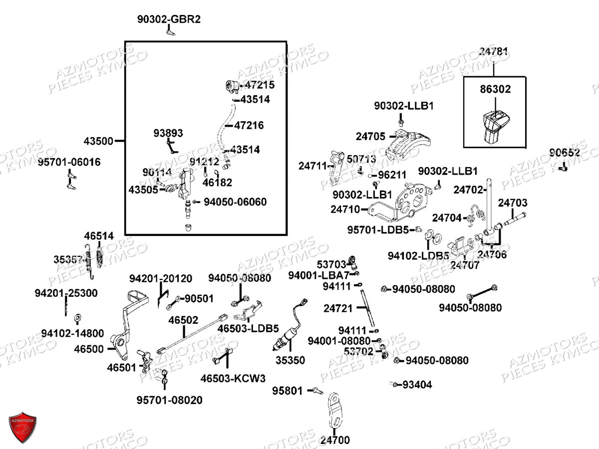Maitre Cylindre Arriere Selection KYMCO Pièces MXU 550I EX IRS 4T EURO2 (LEA0BE)