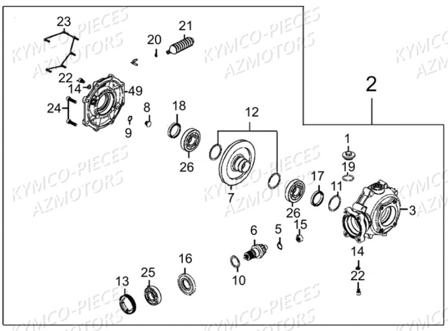 JOINT TORIQUE(30,8) KYMCO pour PONT ARRIERE de MXU550I EX IRS