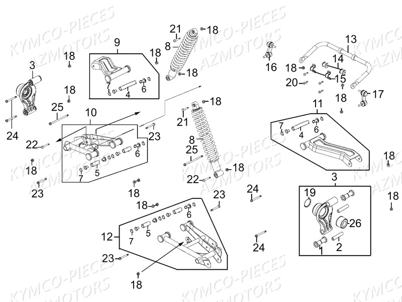 TRAIN ARRIERE pour MXU550I EX IRS