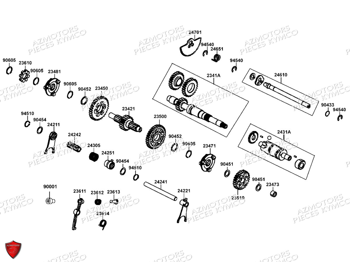 Transmission Primaire KYMCO Pièces MXU 550I EX IRS 4T EURO2 (LEA0BE)