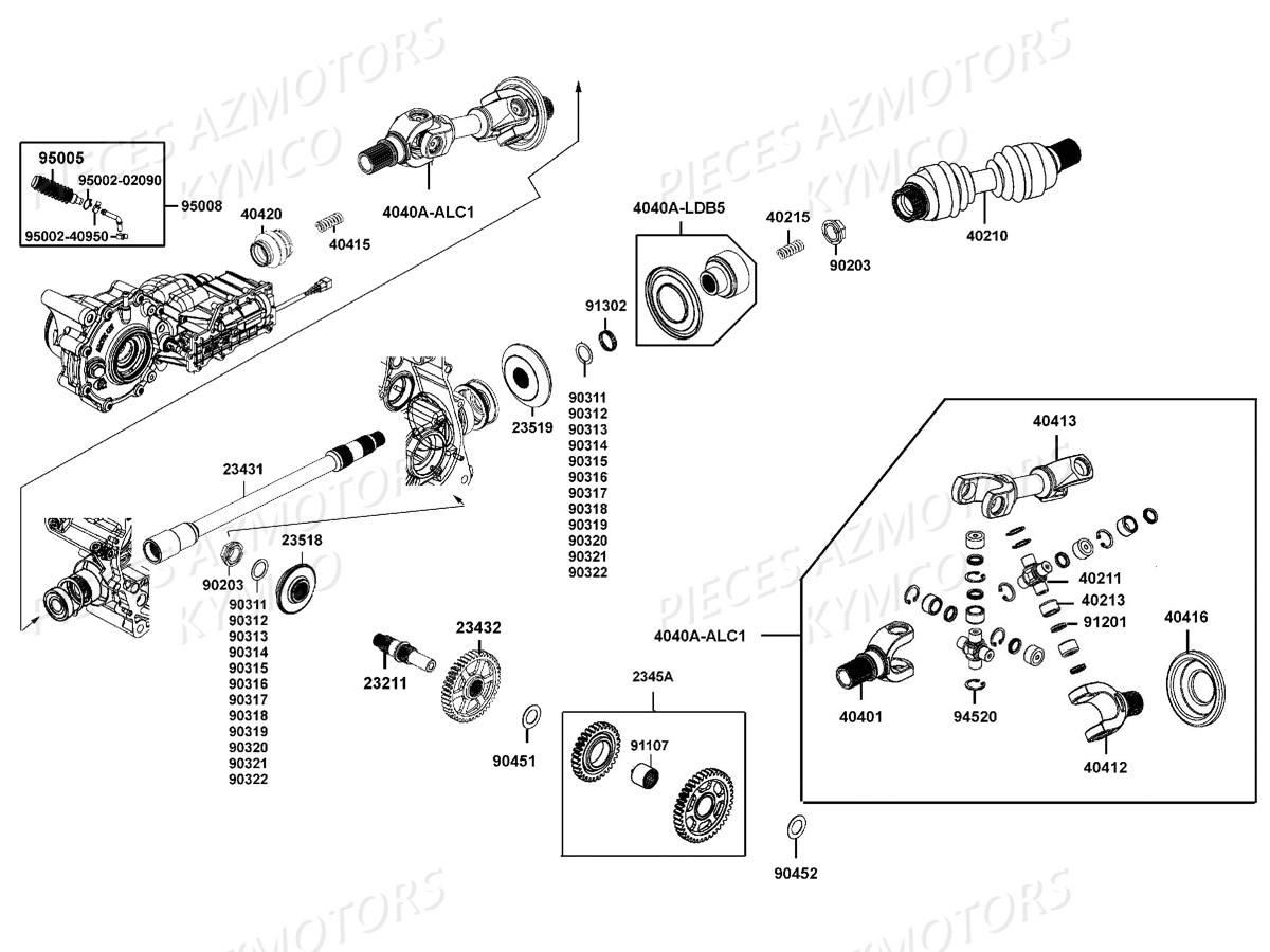 ARBRE_DE_PONT KYMCO Pièces Quad Kymco MXU 700 EX EPS IRS [Direction assistee] 2015