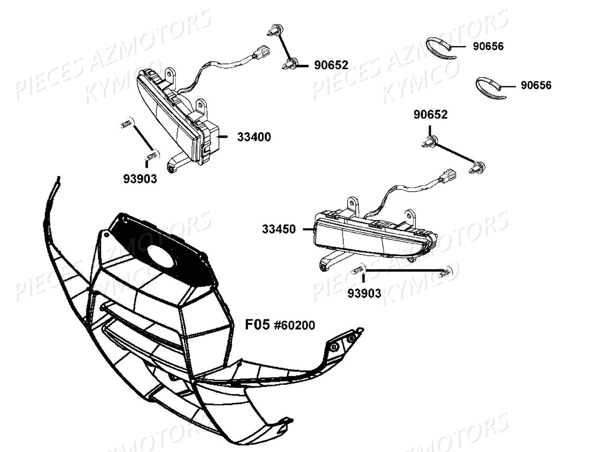 Clignotants KYMCO Pièces MXU 700I EX EPS IRS 4T EURO2 (LAADBH)