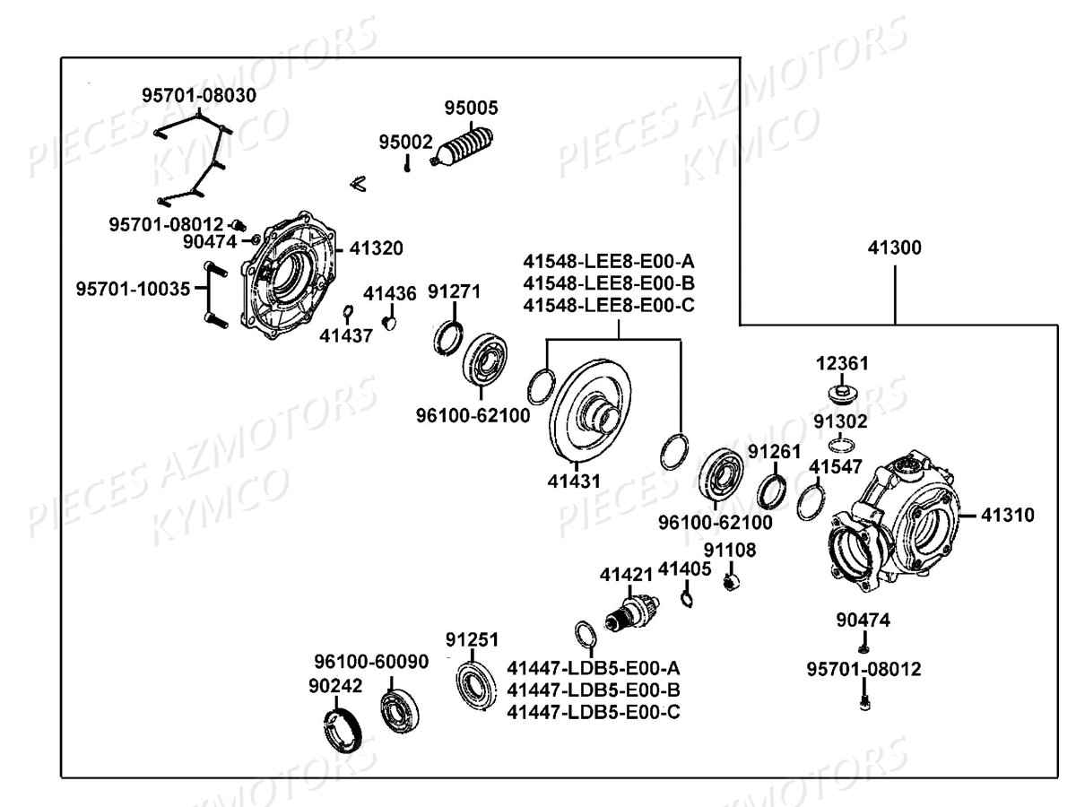 Differentiel Arriere KYMCO Pièces MXU 700I EX EPS IRS 4T EURO2 (LAADBH)