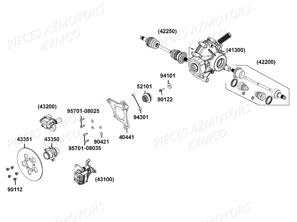 Disque De Frein Arriere KYMCO Pièces MXU 700I EX EPS IRS 4T EURO2 (LAADBH)