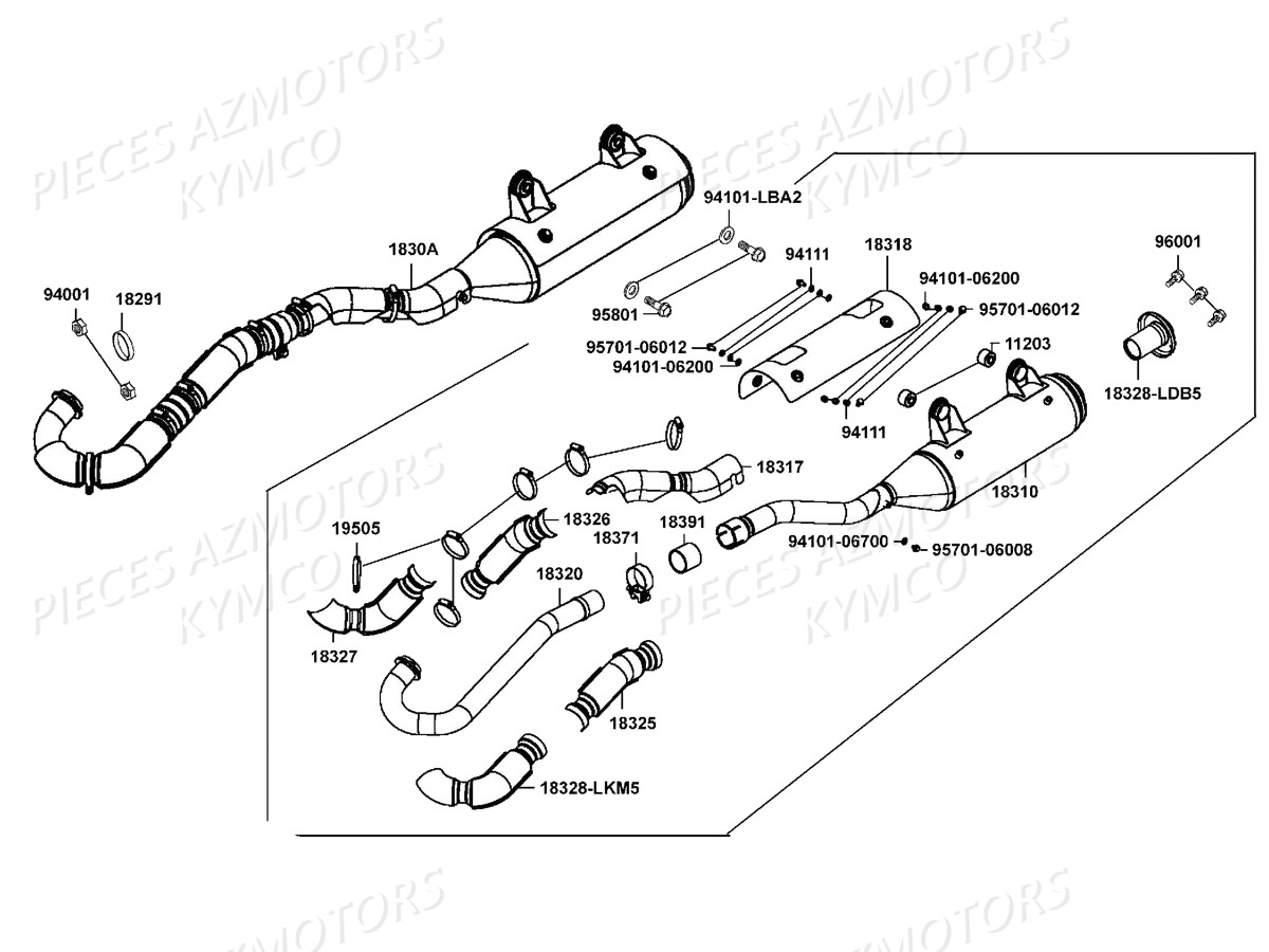 ECHAPPEMENT KYMCO MXU700i EX EPS E2