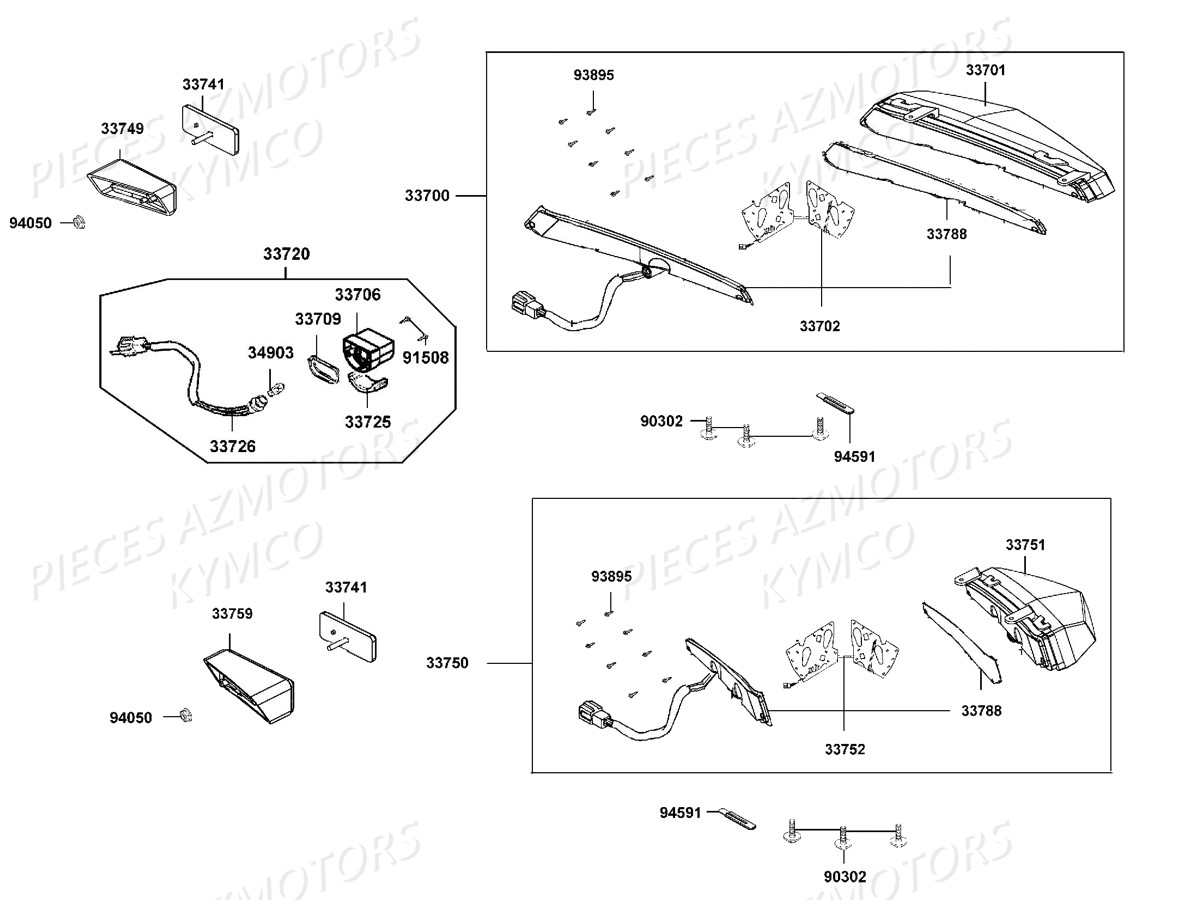 FEUX ARRIERE KYMCO MXU700i EX EPS E2