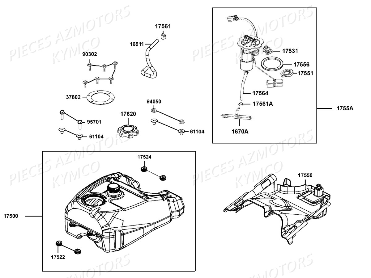 RESERVOIR A CARBURANT pour MXU700i EX EPS E2