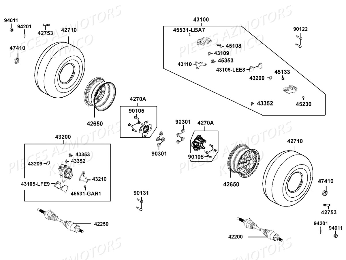 ROUES ARRIERE KYMCO MXU700i EX EPS E2