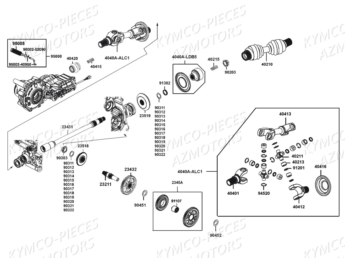 ARBRE DE REDUCTION KYMCO Pièces MXU 700I IRS 4T EURO 4