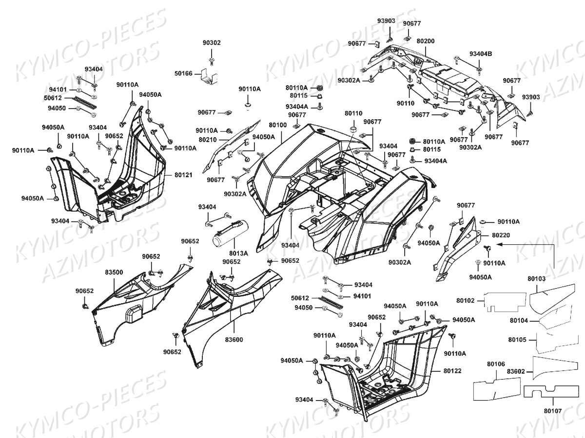 Carenages Arriere KYMCO Pièces MXU 700I IRS 4T EURO4 (LAADEE)