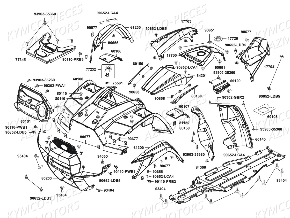 Carenages Avant KYMCO Pièces MXU 700I IRS 4T EURO4 (LAADEE)