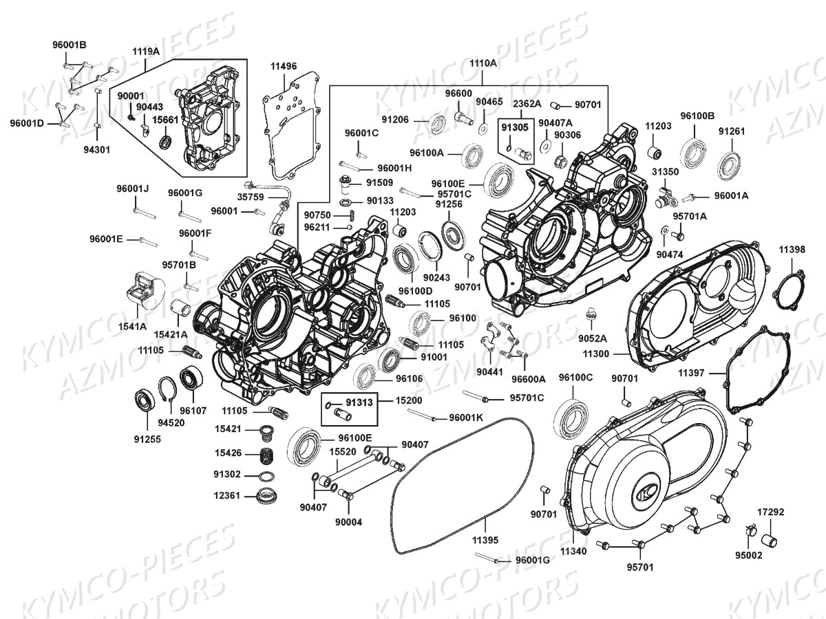 Carters Moteur KYMCO Pièces MXU 700I IRS 4T EURO4 (LAADEE)