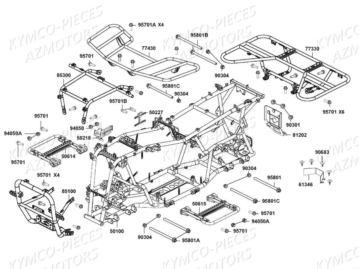 CHASSIS PORTE PAQUET pour MXU700i IRS Euro4