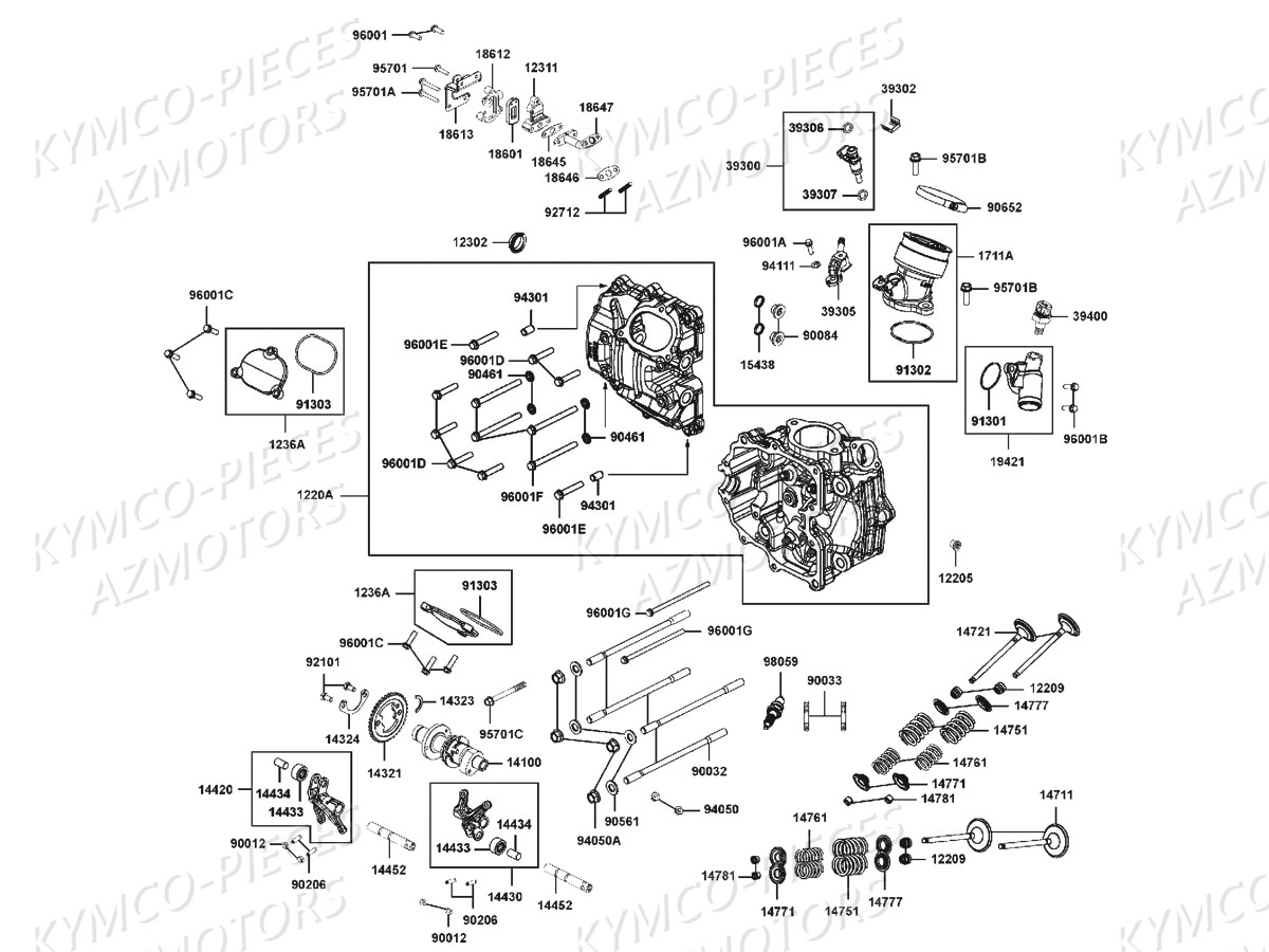 Culasse KYMCO Pièces MXU 700I IRS 4T EURO4 (LAADEE)