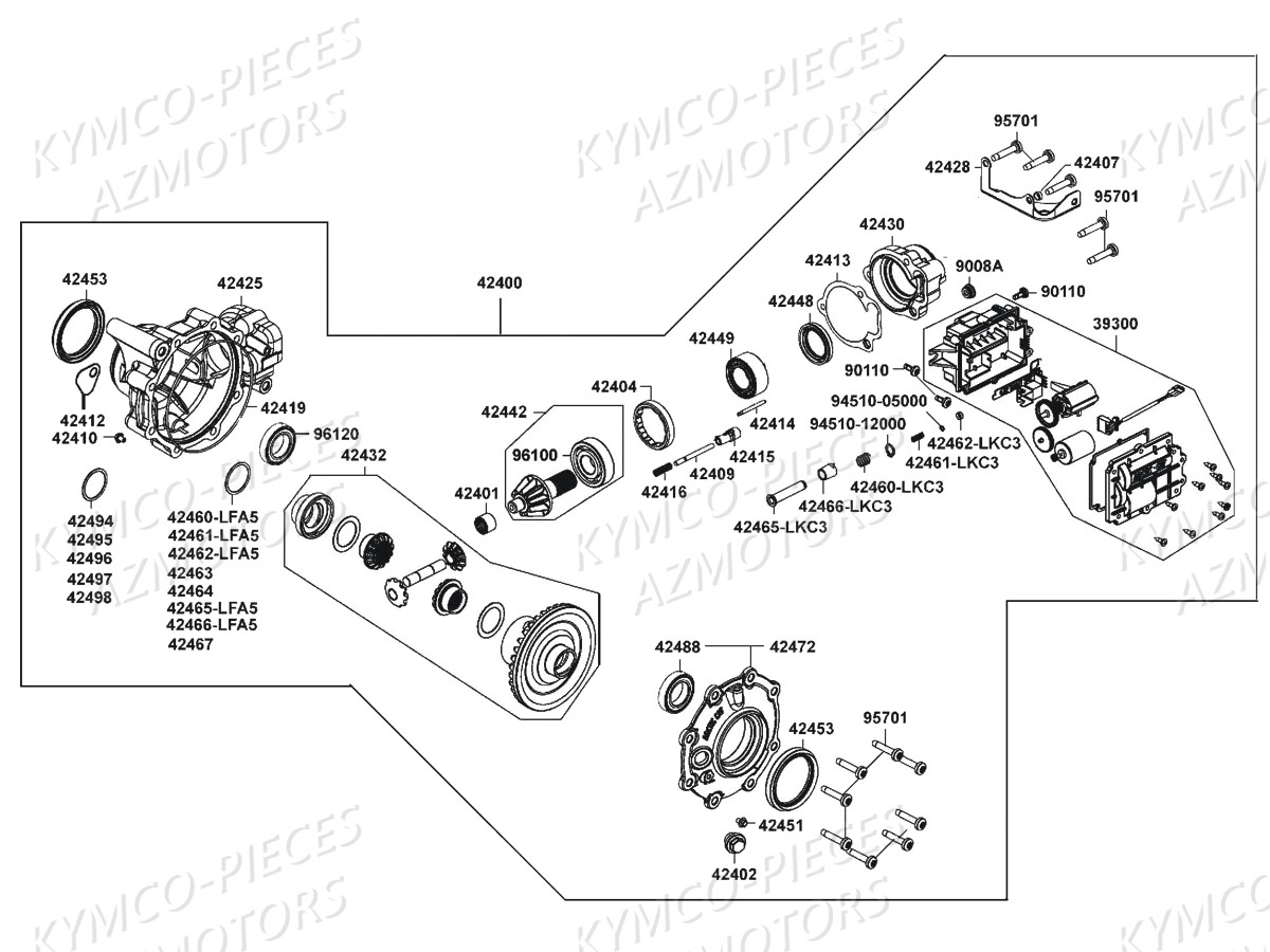 Differentiel Arriere KYMCO Pièces MXU 700I IRS 4T EURO4 (LAADEE)