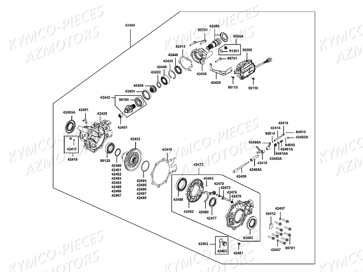 Differentiel Avant KYMCO Pièces MXU 700I IRS 4T EURO4 (LAADEE)