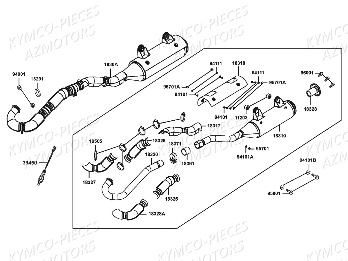 ECHAPPEMENT KYMCO MXU700i IRS Euro4