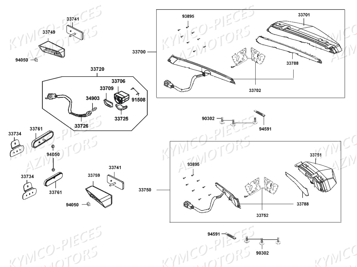 FEUX ARRIERE KYMCO MXU700i IRS Euro4