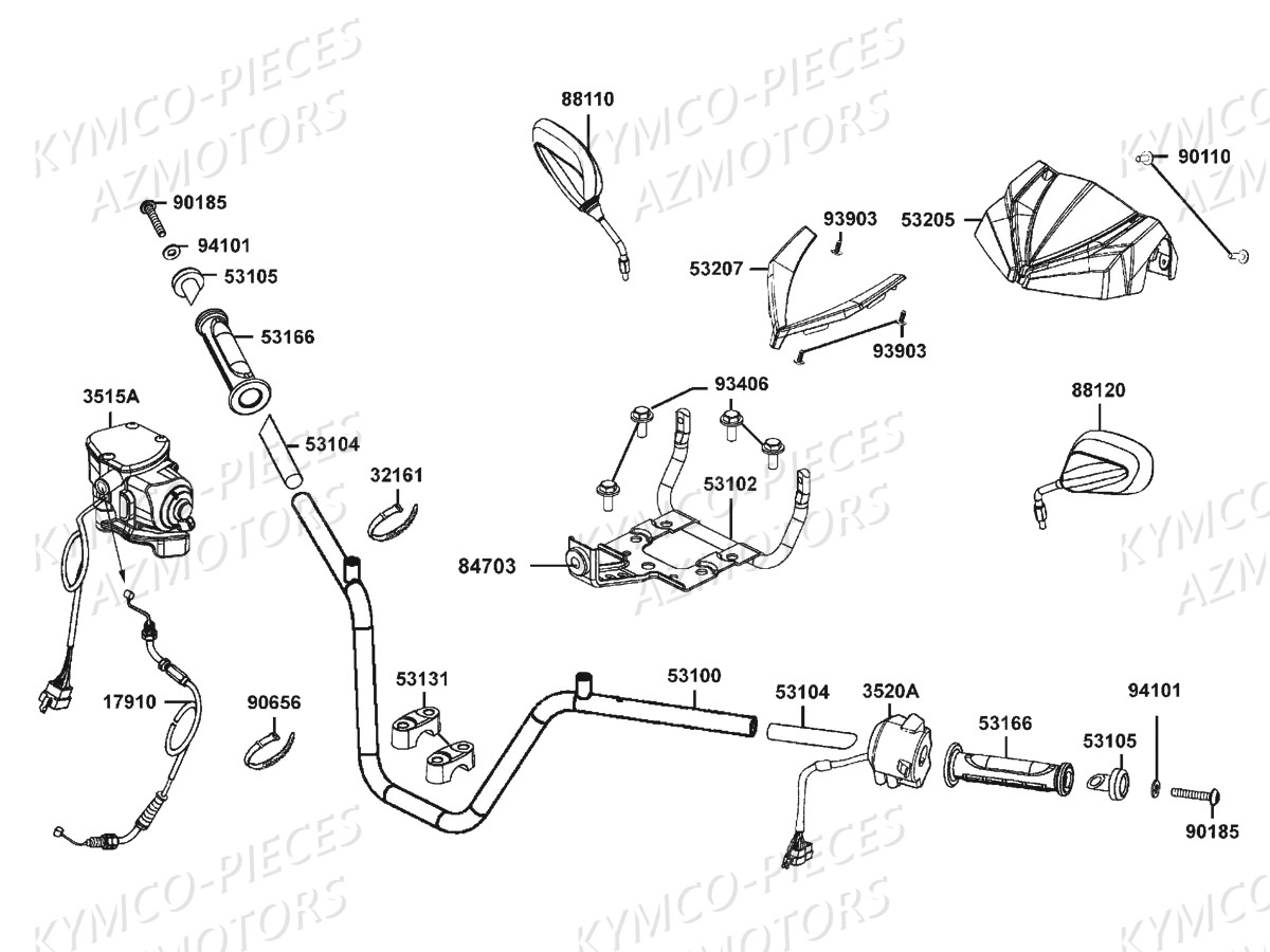 GUIDON RETROVISEURS pour MXU700i IRS Euro4