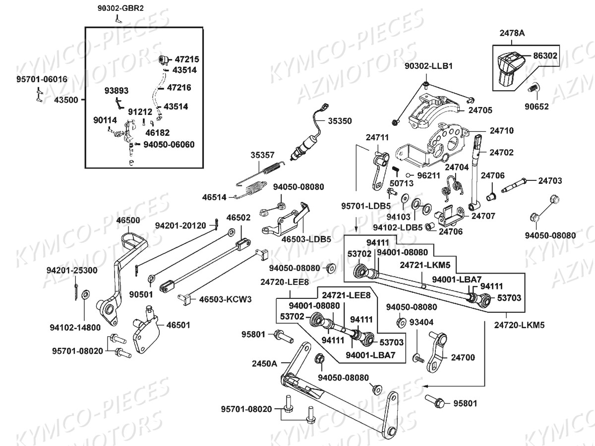 MAITRE CYLINDRE ARRIERE KYMCO MXU700i IRS Euro4