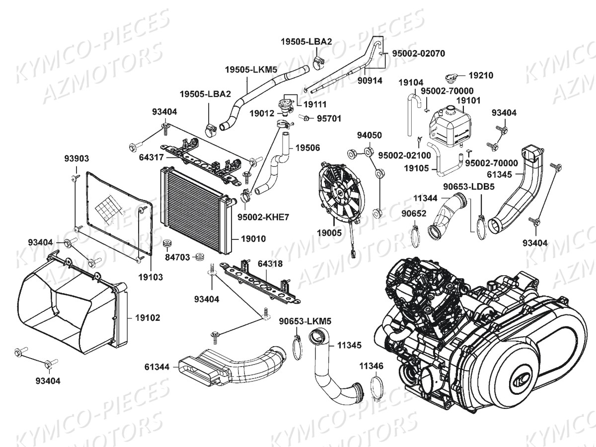 REFROIDISSEMENT KYMCO MXU700i IRS Euro4