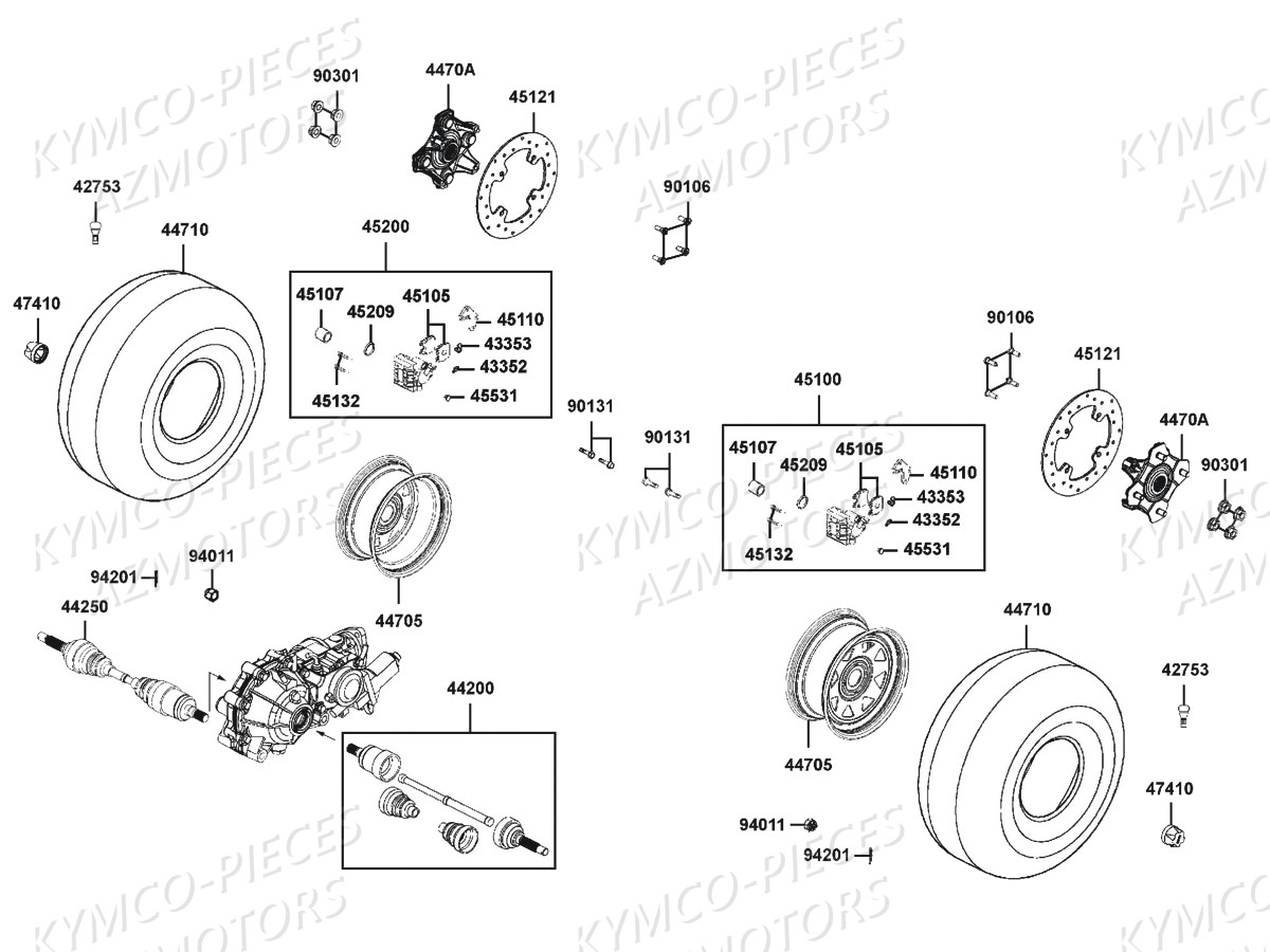 ROUES AVANT KYMCO Pièces MXU 700I IRS 4T EURO 4