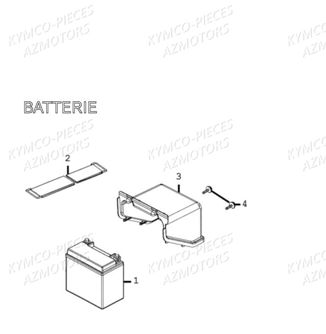Batterie AZMOTORS Pièces MXU 300 4T EURO II (LA60AD/LA60FD)