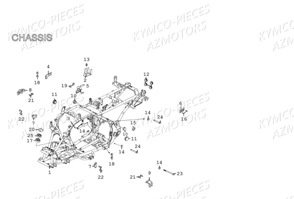 Chassis KYMCO Pièces MXU 300 4T EURO II (LA60AD/LA60FD)