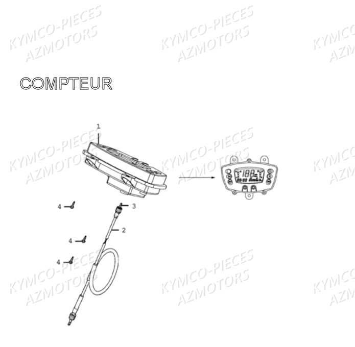 Compteur AZMOTORS Pièces MXU 300 4T EURO II (LA60AD/LA60FD)