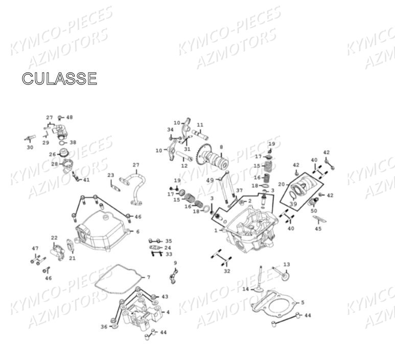 Culasse AZMOTORS Pièces MXU 300 4T EURO II