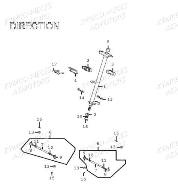 Direction KYMCO Pièces MXU 300 4T EURO II (LA60AD/LA60FD)