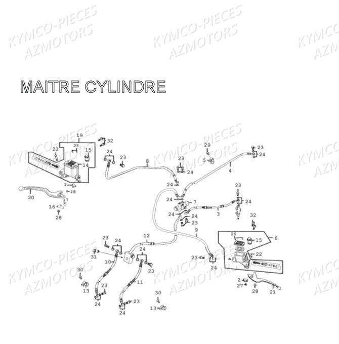 Dispositif De Freins AZMOTORS Pièces MXU 300 4T EURO II