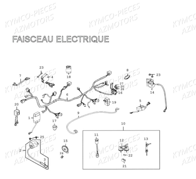 Equipement Electrique KYMCO Pièces MXU 300 4T EURO II (LA60AD/LA60FD)