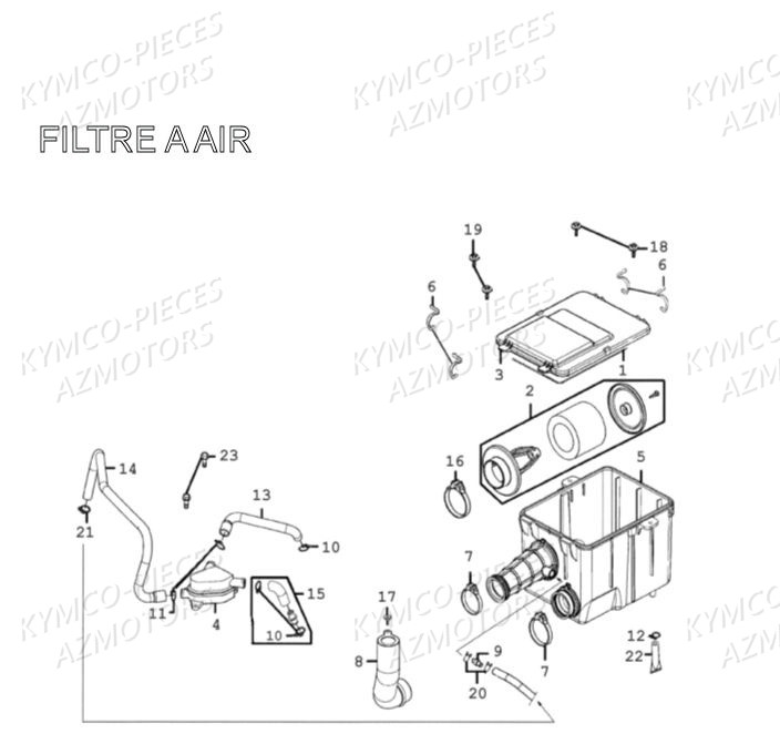 Filtre A Air KYMCO Pièces MXU 300 4T EURO II (LA60AD/LA60FD)