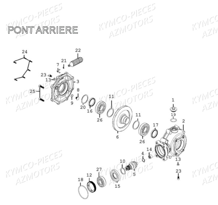 PONT-ARRIERE KYMCO Pièces Quad Kymco MXU 300 