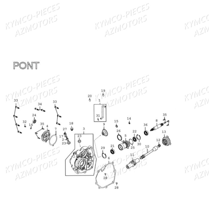 Pont AZMOTORS Pièces MXU 300 4T EURO II